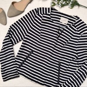 LOFT Jacket Navy & White Striped